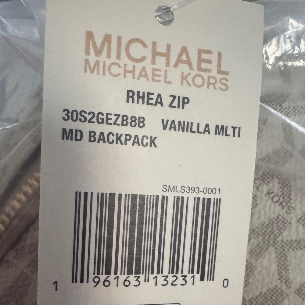 ♥️NWT Michael Kors Womens Rhea Zip Medium Backpack Vanilla Multi♥️ - Picture 11 of 12